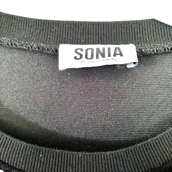 Sonia Rykiel Rhinestones Velvet Long Sleeve Sweatshirt Black Women's Size Small - Picture 6 of 7